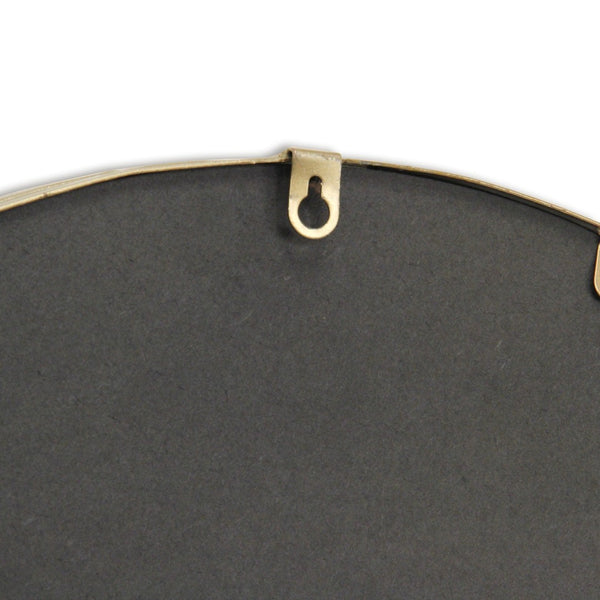 HomeRoots 34" Gold Metal Beaded Arch Accent Mirror – Elegant Design for Modern & Traditional Spaces, Ready to Hang 632512