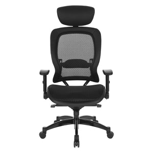 OSP Home Furnishings Executive Ergonomic Mesh Office Chair with Lumbar Support and Synchro Tilt for Home Workspaces 27876R