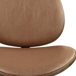 HomeRoots Black Upholstered Swivel Side Chair with Sturdy Metal Frame - Mid-Century Modern Accent Seating Brown 632549