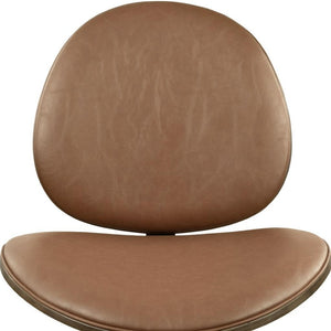 HomeRoots Black Upholstered Swivel Side Chair with Sturdy Metal Frame - Mid-Century Modern Accent Seating Brown 632549