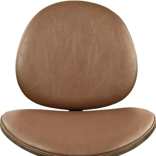 HomeRoots Black Upholstered Swivel Side Chair with Sturdy Metal Frame - Mid-Century Modern Accent Seating Brown 632549