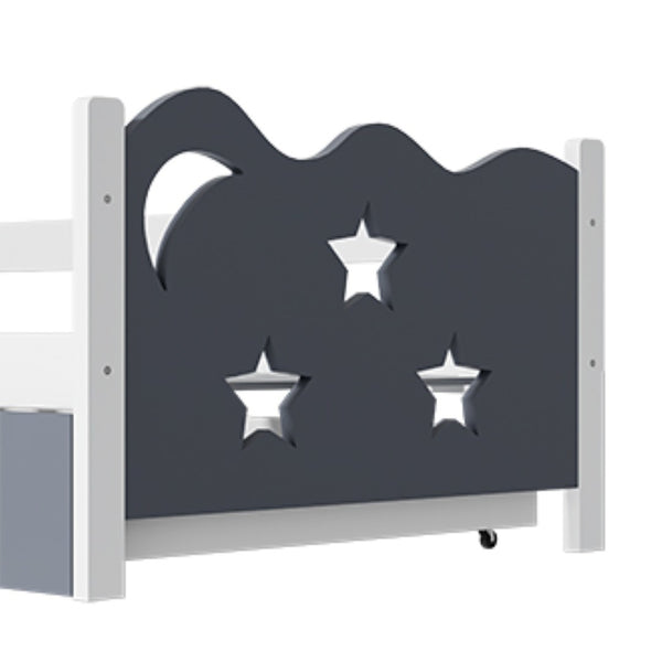 English Elm Kid's Twin Bed Frame Bamboo Mdf Build Star Moon Cutouts White Finish Toddler Bedroom W2992S00005