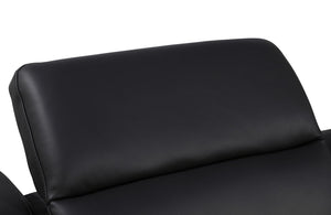 HomeRoots Black Italian Leather U-Shaped Power Reclining Sectional Sofa with Console & USB Charging Ports 632576