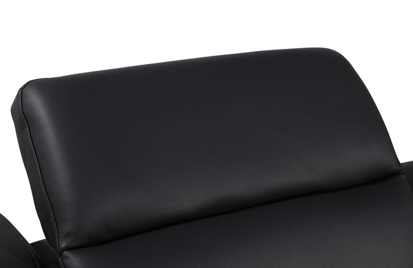 HomeRoots Black Italian Leather U-Shaped Power Reclining Sectional Sofa with Console & USB Charging Ports 632576