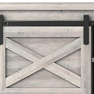 HomeRoots 47" Gray and Black Faux Leather Storage Bench with Shelves - Versatile Seating for Entryway Charm 632590