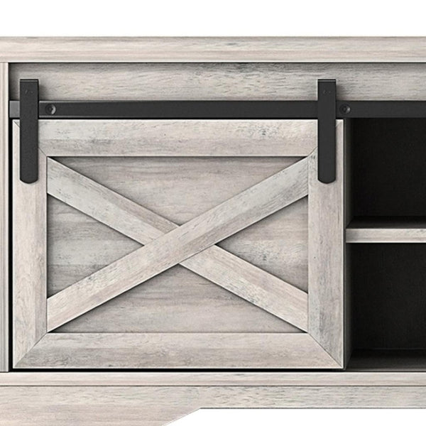 HomeRoots 47" Gray and Black Faux Leather Storage Bench with Shelves - Versatile Seating for Entryway Charm 632590