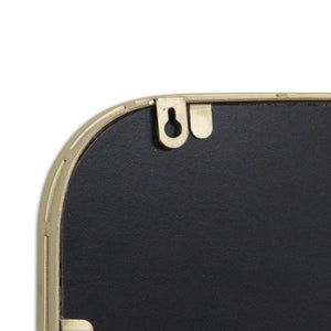 HomeRoots 32" Gold Metal Beaded Accent Mirror – Timeless Elegance for Living Rooms, Bedrooms, and More! 632592