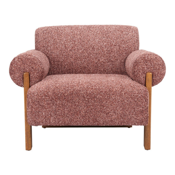 HomeRoots 39" Copper Woven Upholstery Arm Chair with Solid Wood Frame – Modern Comfort for Any Space 632601
