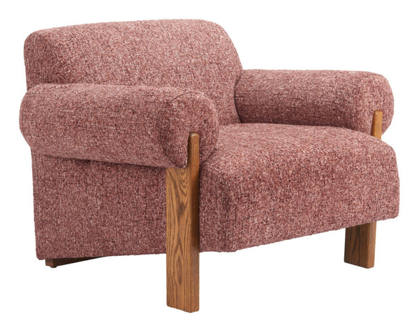 HomeRoots 39" Copper Woven Upholstery Arm Chair with Solid Wood Frame – Modern Comfort for Any Space 632601