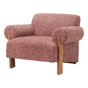 HomeRoots 39" Copper Woven Upholstery Arm Chair with Solid Wood Frame – Modern Comfort for Any Space 632601