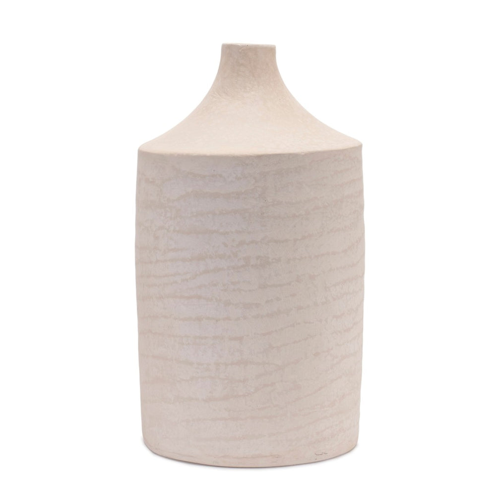 HomeRoots 18" Beige Round Resin Floor Vase – Elegant Home Accent for Fresh Flowers, Dried Arrangements & Decor 632626