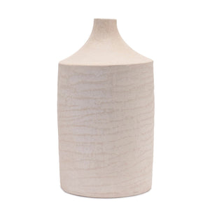 HomeRoots 18" Beige Round Resin Floor Vase – Elegant Home Accent for Fresh Flowers, Dried Arrangements & Decor 632626