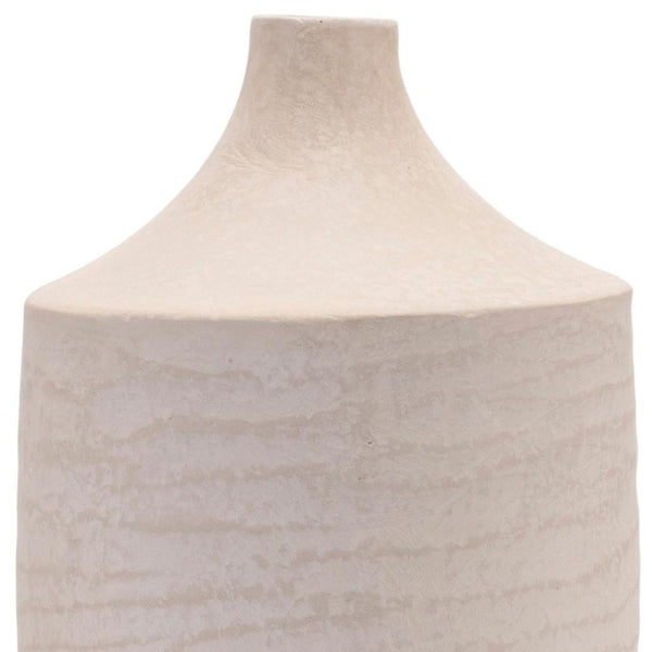 HomeRoots 18" Beige Round Resin Floor Vase – Elegant Home Accent for Fresh Flowers, Dried Arrangements & Decor 632626