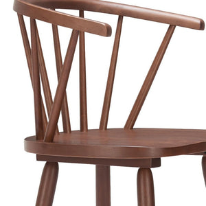 HomeRoots Set of Two Walnut Low-Back Bar Chairs - Stylish, Comfortable, and Perfect for Home or Commercial Use! 632649