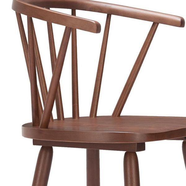 HomeRoots Set of Two Walnut Low-Back Bar Chairs - Stylish, Comfortable, and Perfect for Home or Commercial Use! 632649