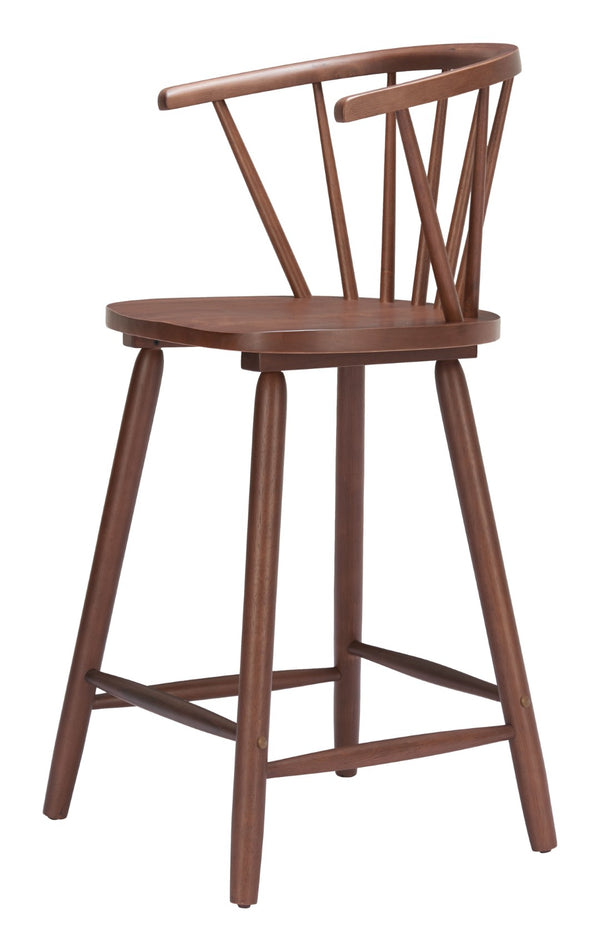 HomeRoots Set of Two Walnut Low-Back Bar Chairs - Stylish, Comfortable, and Perfect for Home or Commercial Use! 632649