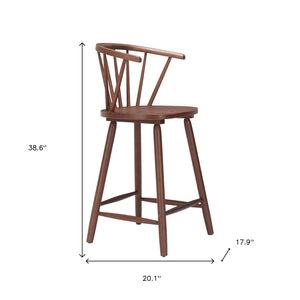 HomeRoots Set of Two Walnut Low-Back Bar Chairs - Stylish, Comfortable, and Perfect for Home or Commercial Use! 632649