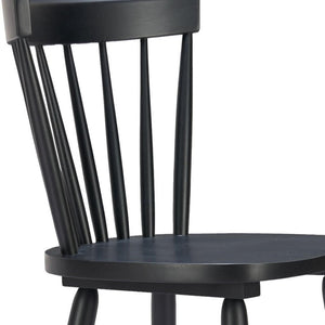 HomeRoots Set of Two Modern Black Low-Back Bar Chairs for Kitchen & Dining - Durable Wood Construction 632650