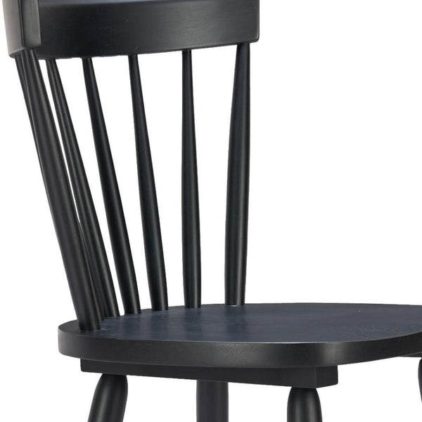 HomeRoots Set of Two Modern Black Low-Back Bar Chairs for Kitchen & Dining - Durable Wood Construction 632650