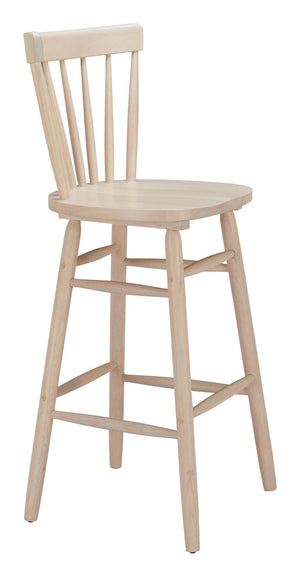 HomeRoots Set of Two Modern Low-Back Bar Chairs in Natural Wood Finish – Stylish, Durable & Comfortable Design 632651