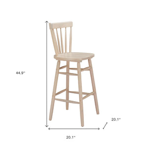 HomeRoots Set of Two Modern Low-Back Bar Chairs in Natural Wood Finish – Stylish, Durable & Comfortable Design 632651