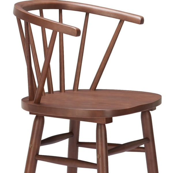 HomeRoots Set of Two Elegant Walnut Low-Back Bar Chairs for Modern Dining, Kitchen & Hospitality Comfort 632652