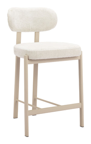 HomeRoots Set of Two Chic Gray Wood & Fabric Low-Back Bar Chairs - Stylish Comfort for Home & Commercial Use 632653
