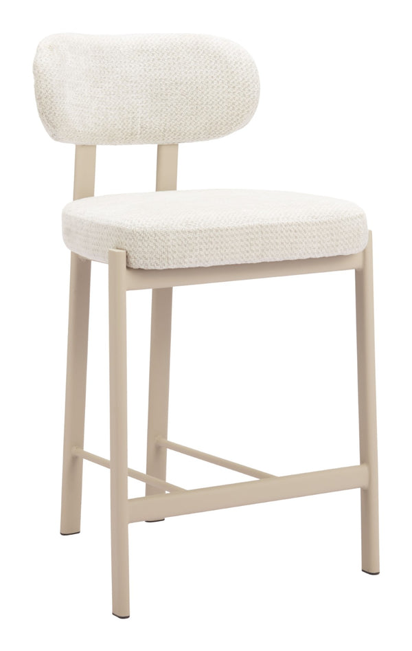 HomeRoots Set of Two Chic Gray Wood & Fabric Low-Back Bar Chairs - Stylish Comfort for Home & Commercial Use 632653