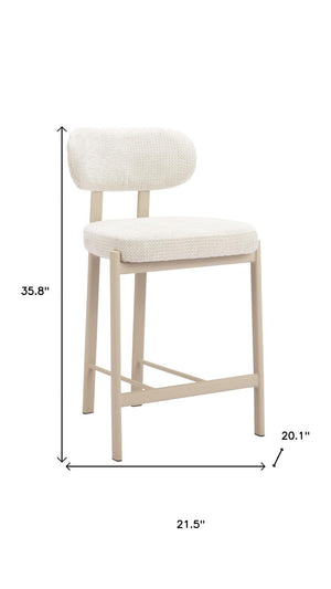 HomeRoots Set of Two Chic Gray Wood & Fabric Low-Back Bar Chairs - Stylish Comfort for Home & Commercial Use 632653
