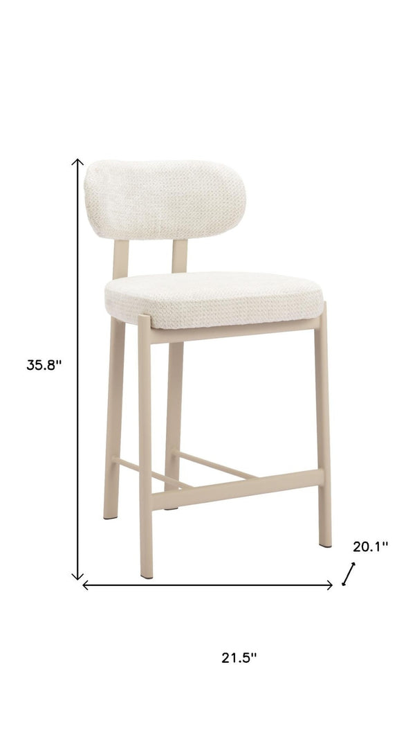 HomeRoots Set of Two Chic Gray Wood & Fabric Low-Back Bar Chairs - Stylish Comfort for Home & Commercial Use 632653