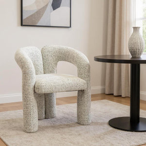 Gray Solid Wood Arm Chair with Open Back Design for Modern Dining Rooms