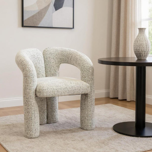 Gray Solid Wood Arm Chair with Open Back Design for Modern Dining Rooms