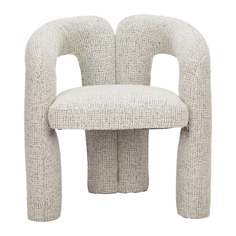 HomeRoots Gray Solid Wood Arm Chair with Open Back Design for Modern Dining Rooms 632657