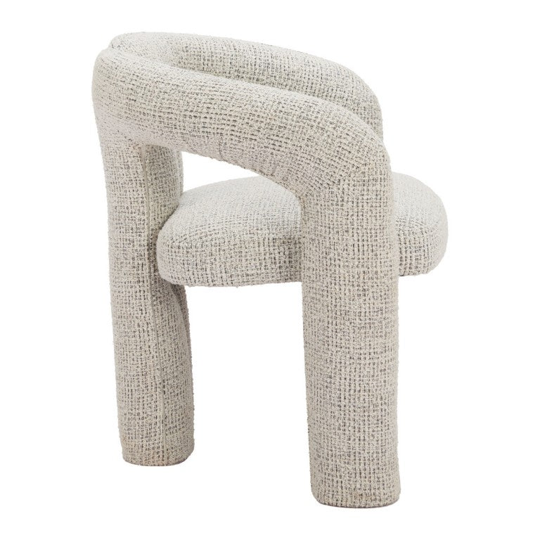 HomeRoots Gray Solid Wood Arm Chair with Open Back Design for Modern Dining Rooms 632657
