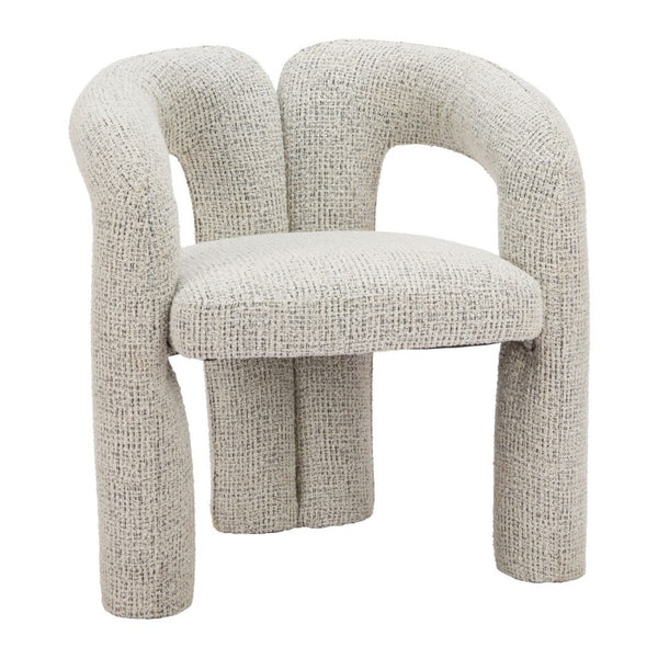 Gray Solid Wood Arm Chair with Open Back Design for Modern Dining Rooms
