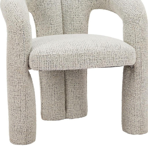 Gray Solid Wood Arm Chair with Open Back Design for Modern Dining Rooms