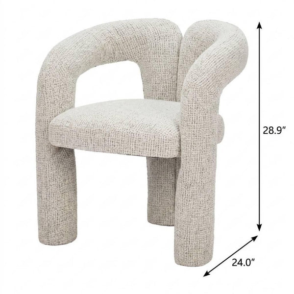 Gray Solid Wood Arm Chair with Open Back Design for Modern Dining Rooms