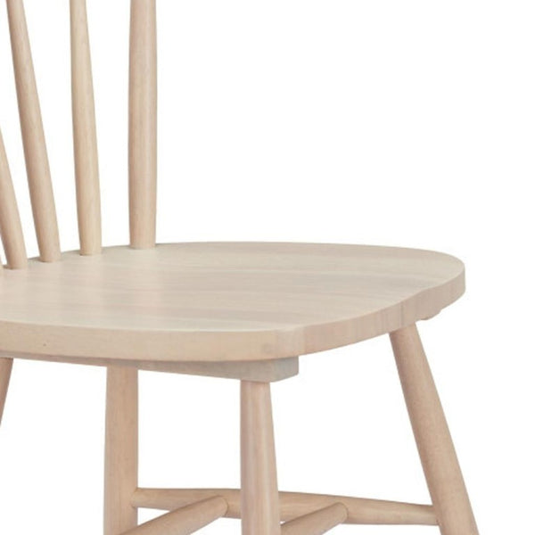 Set of 2 Solid Wood Open Back Dining Chairs for Modern Farmhouse Kitchens