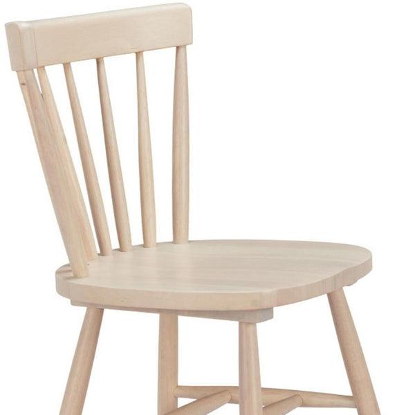 Set of 2 Solid Wood Open Back Dining Chairs for Modern Farmhouse Kitchens