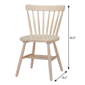 Set of 2 Solid Wood Open Back Dining Chairs for Modern Farmhouse Kitchens