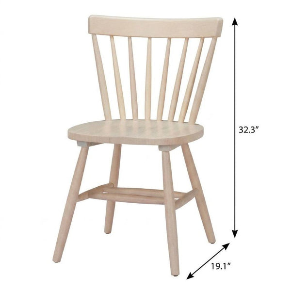 Set of 2 Solid Wood Open Back Dining Chairs for Modern Farmhouse Kitchens
