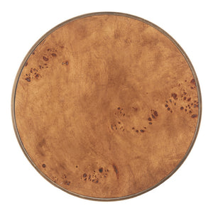 HomeRoots 22" Brown Steel Round Pedestal End Table - Stylish, Durable Accent for Living Rooms & Bedrooms 632664