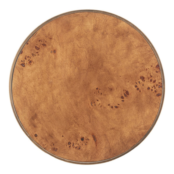 HomeRoots 22" Brown Steel Round Pedestal End Table - Stylish, Durable Accent for Living Rooms & Bedrooms 632664