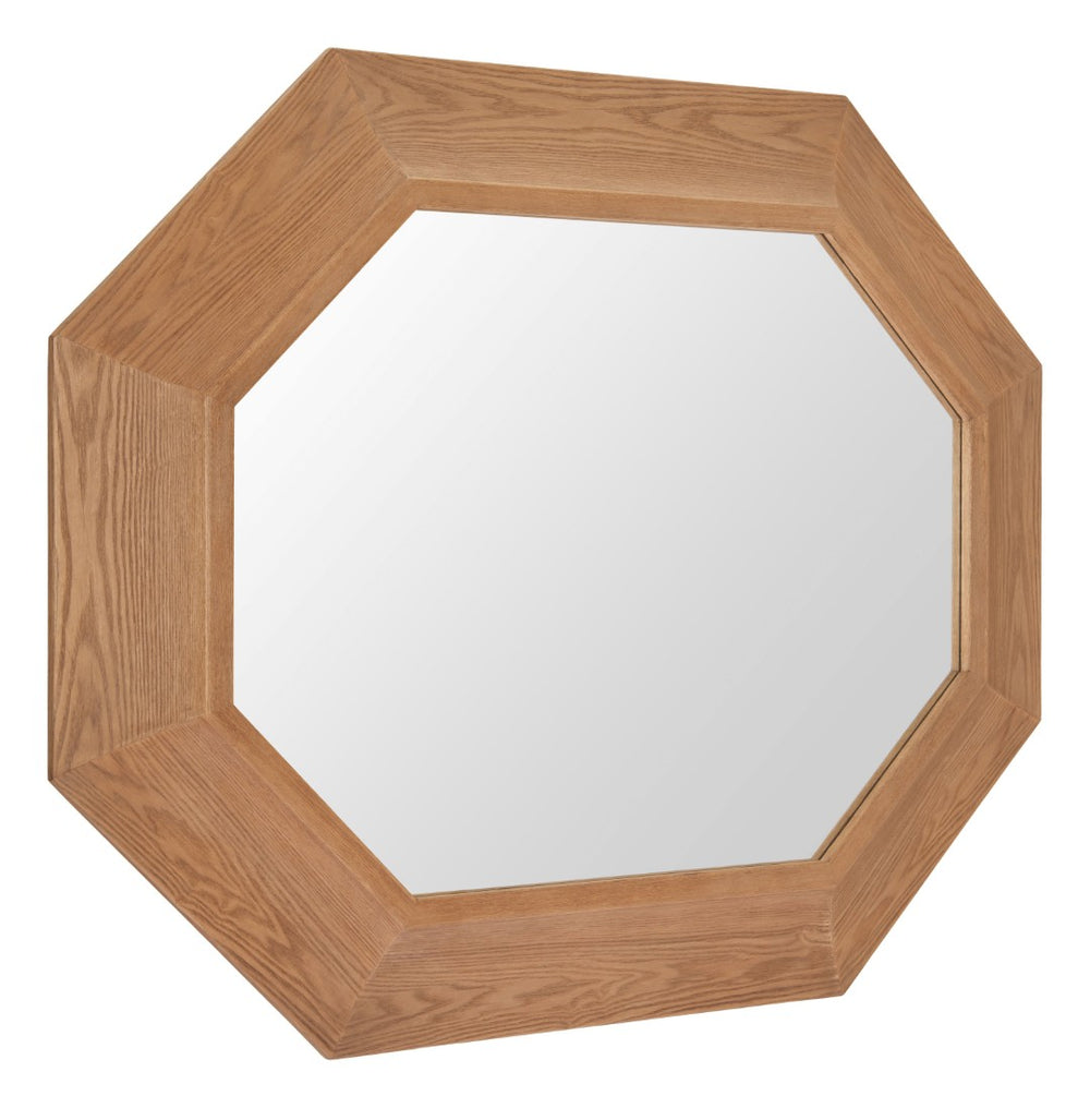 HomeRoots 53" Natural Wood Abstract Hanging Accent Mirror - Unique Design for Modern Home Décor & Style 632666