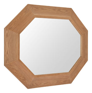 HomeRoots 53" Natural Wood Abstract Hanging Accent Mirror - Unique Design for Modern Home Décor & Style 632666