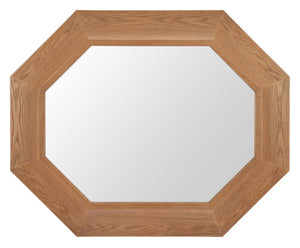 HomeRoots 53" Natural Wood Abstract Hanging Accent Mirror - Unique Design for Modern Home Décor & Style 632666