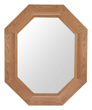 HomeRoots 53" Natural Wood Abstract Hanging Accent Mirror - Unique Design for Modern Home Décor & Style 632666