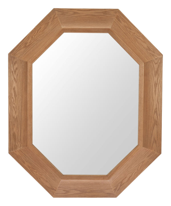 HomeRoots 53" Natural Wood Abstract Hanging Accent Mirror - Unique Design for Modern Home Décor & Style 632666