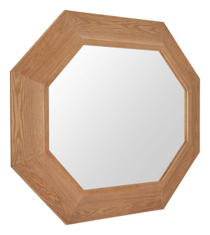 HomeRoots 53" Natural Wood Abstract Hanging Accent Mirror - Unique Design for Modern Home Décor & Style 632666