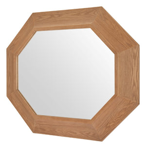 HomeRoots 53" Natural Wood Abstract Hanging Accent Mirror - Unique Design for Modern Home Décor & Style 632666